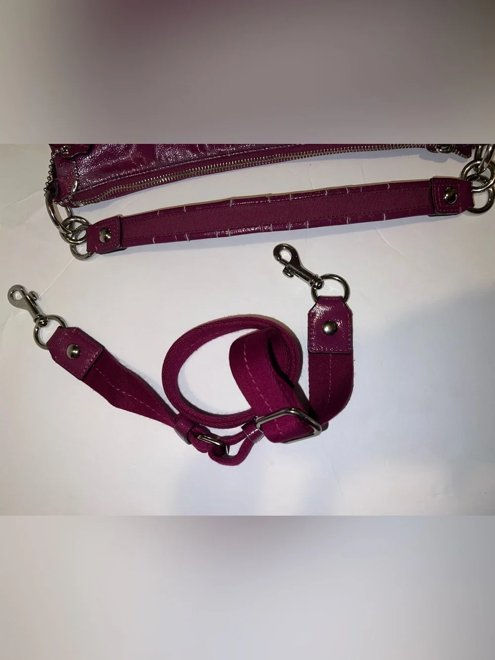 Vintage Y2K Rare Coach Poppy Daisy Liquid Gloss Hobo Bag Berry